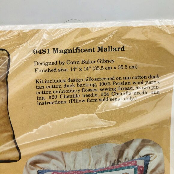 New The Creative Circle Magnificent Mallard Wool Embroidery Pillow Kit #0481 - Picture 5 of 6